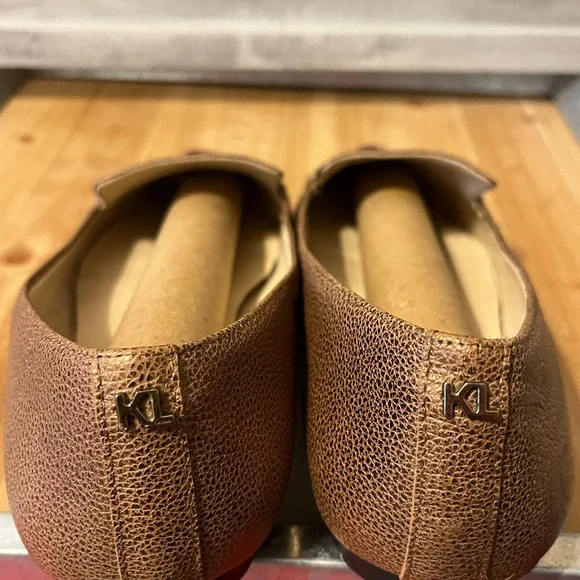 Karl Lagerfeld Metallic Brown Loafers - Picture 3 of 5